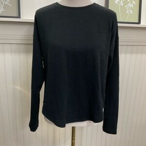Splendid Black Long Sleeve Knit Top | Rounded Hem | Size Small